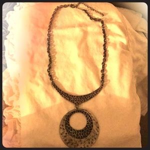 Silver and black necklace